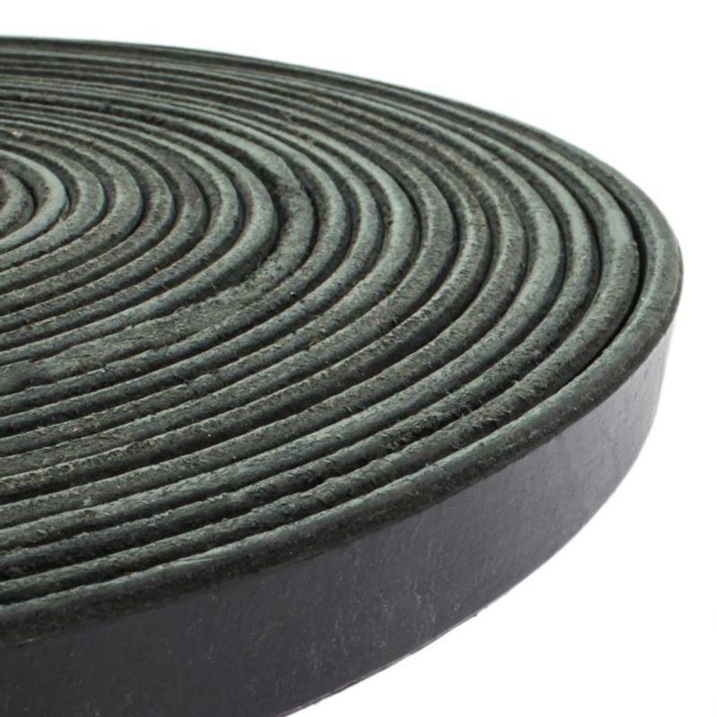 Lærreim Sort - 16x4mm - pr. meter