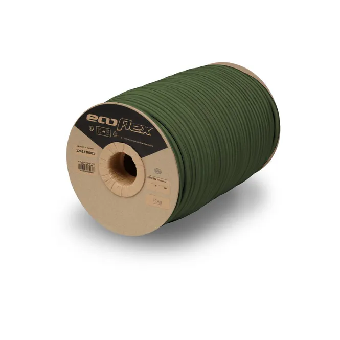 Hovedbilde Shockcord 4 mm Nato Green – Ecoflex (ekstra sterk, UV-bestandig)