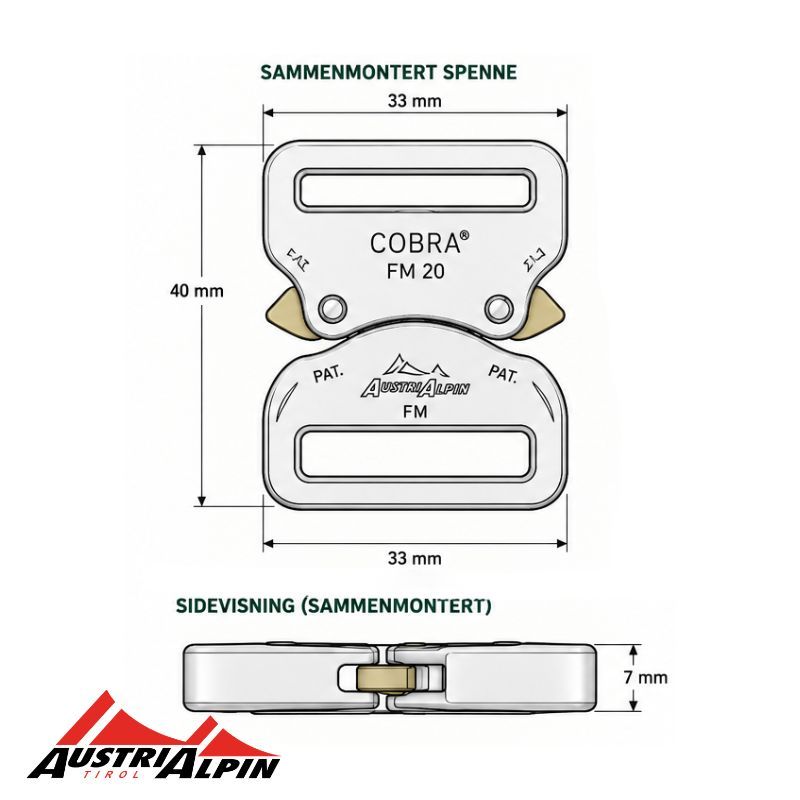 COBRA® FM aluminium 20 mm - Sort 