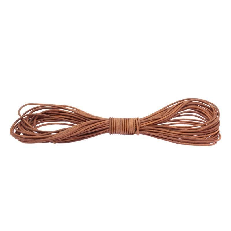 Rund Lærsnor Brun - 2mm